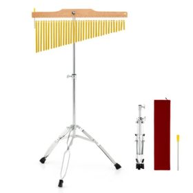 36-Tube Single-Row Wind Chime With Adjustable Tripod Stand, Portable Percussion Instrument For Church Band & Orchestra (Option: Defaulttitle)