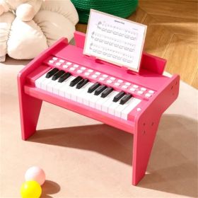 25 Keys Mini Digital Piano For Kids Age 3+, Lighted Teaching Mode With 6 Tones & 15 Demo Songs-Pink (Option: Defaulttitle)