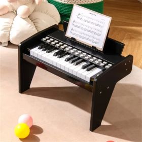 25 Keys Mini Digital Piano For Kids Age 3+, Lighted Teaching Mode With 6 Tones & 15 Demo Songs-Black (Option: Defaulttitle)