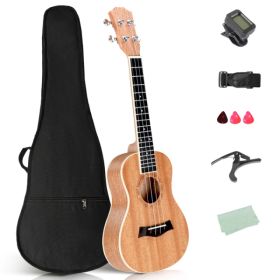 23in Mahogany Body Rosewood Fingerboard Ukulele, Cotton Bag, Capo, Strap, Picksx3, Wrench Tool (Option: Defaulttitle)